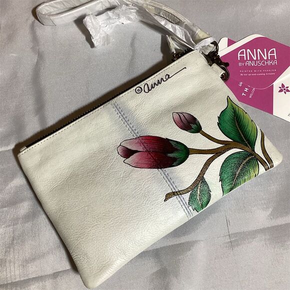 Anuschka Women's Floral Leather Wristlet Wallet Multicolor - Picture 2 of 5